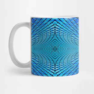 Triptych of a mirrored steel glass grid ceiling Mug